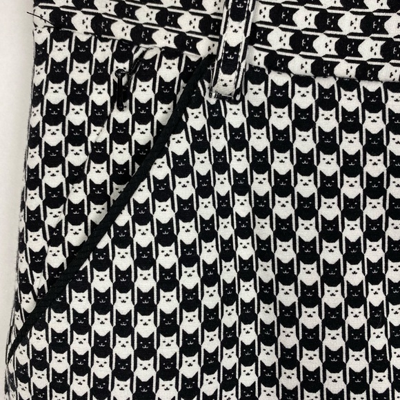 Betabrand Catstooth Dress Yoga Pants Black White Cat Print Size Small Petite - Picture 11 of 13